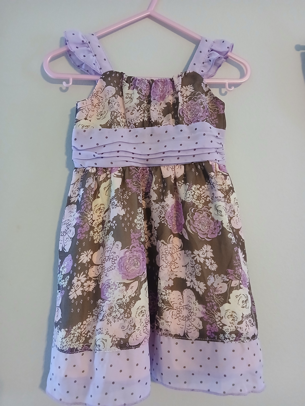 Cherokee Lavender and Brown Floral Party Dress